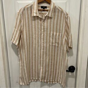 Club Room Luxury 100% Linen Men’s Button Down Shirt Size XL NEW WITH TAGS